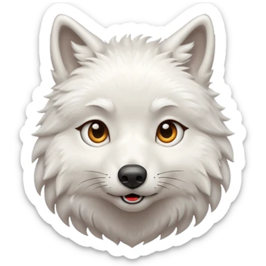 White wolf blowing kiss sticker