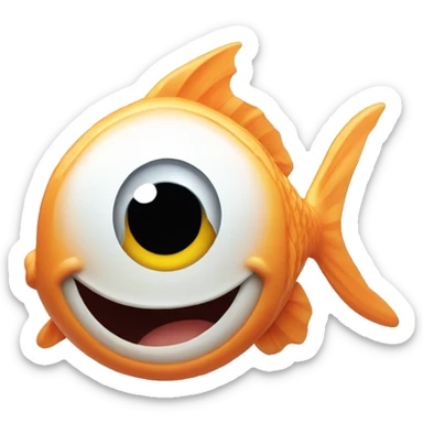 A fish that laughs so much it drops from his eyes sticker