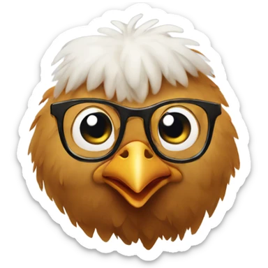 Chicken with glasses  sticker
