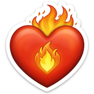 Black fire heart  sticker