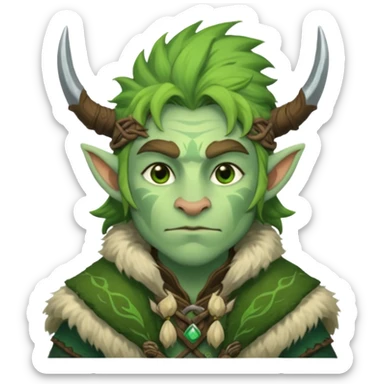 green firbolg character sticker