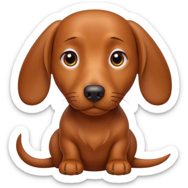 Un perro salchicha haciendo un side eye con cara de que le caes mal sticker