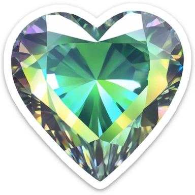 Heart shaped 56-carat iridescent diamond sticker