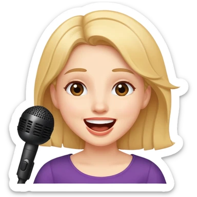 A girl singing sticker