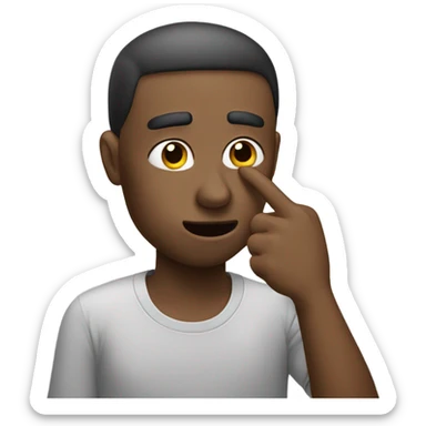 Wiping nose with index finger sticker