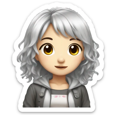 cute chibi anime girl sticker