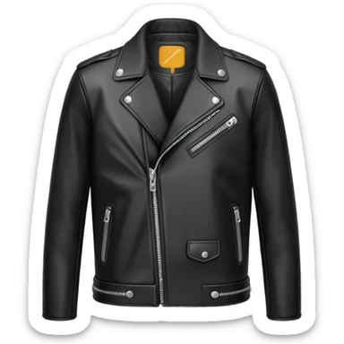 a jacket with silver zipper sticker