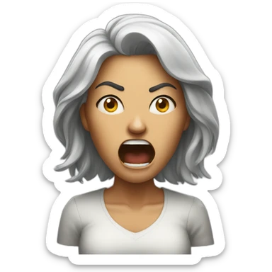 Enraged woman sticker