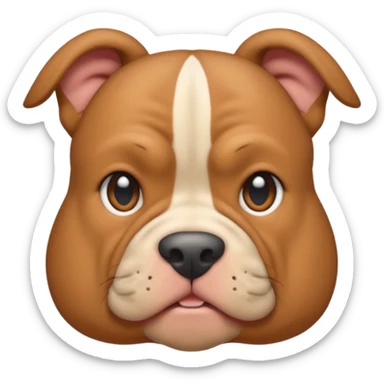 light brown pocket bully facing forwards, head and shoulders sticker