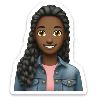 smiling girls outdoors in denim sticker