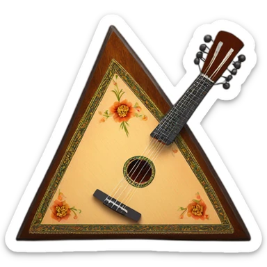 russian Folk Instrument triangle shape Balalaika 3 string sticker