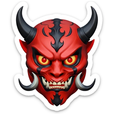 dark half oni mask sticker