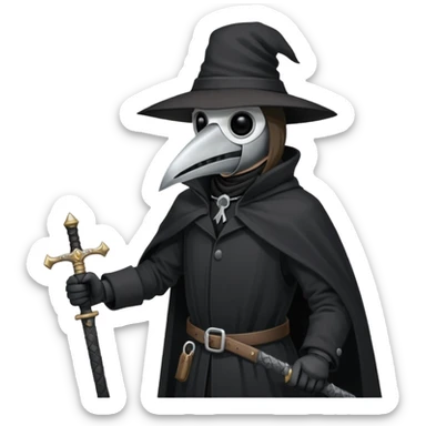 plague dr sword snow sticker