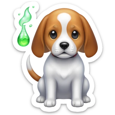 dog beagle ghost with sprite sticker