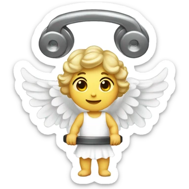 cute angel with halo and weights  sticker