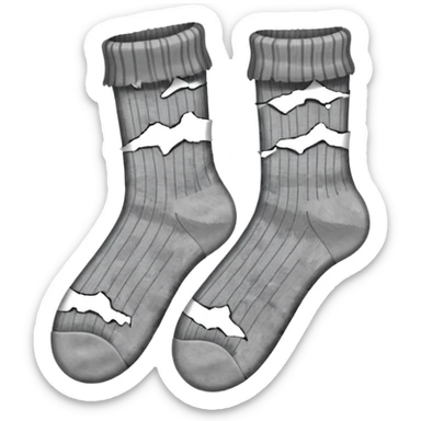 old dirty broken pair of socks sticker