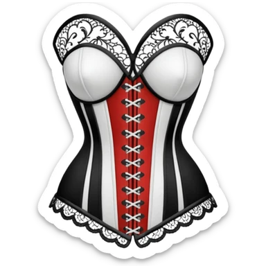 corset with lace sticker
