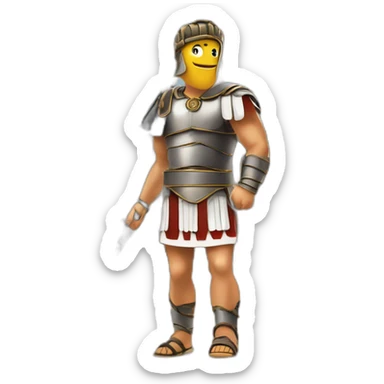 Roman gladiator with one tennis racket on right hand in colosseum sticker