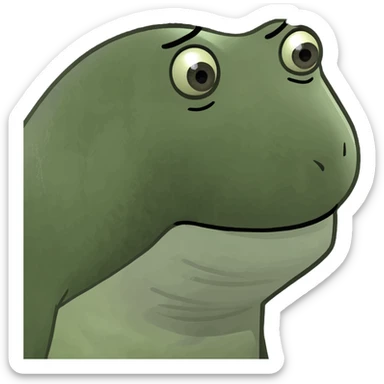 Side eye with straight mouth closed sticker