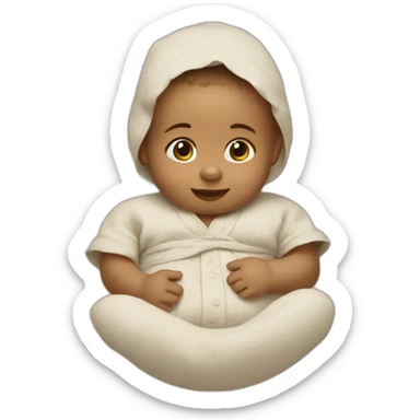 baby in a linen sticker