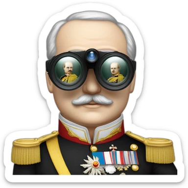 Russian emperor Alexander II with binocular sticker