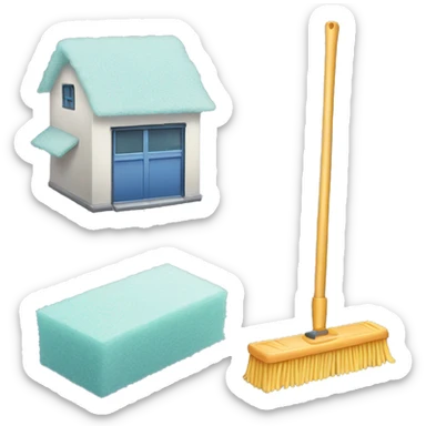 combine home, mop and soap sticker