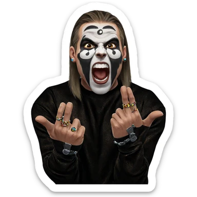 boy with earrings and facepaint sticker