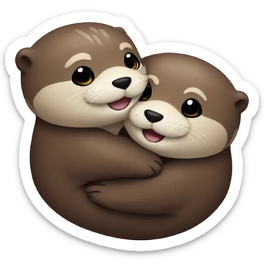 Otter hugging each other sticker