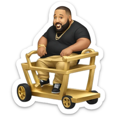 Dj khaled riding a gold cart sticker