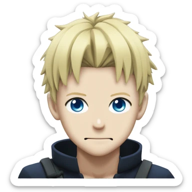 character from "Jujutsu Kaisen" anime blond hair, blue eyes sticker