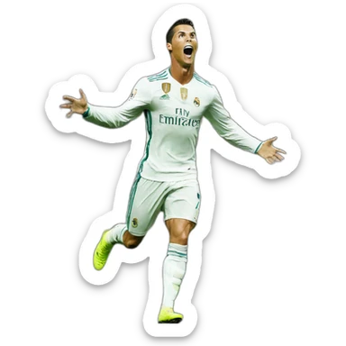 Cristiano Ronaldo celebratin a goal sticker