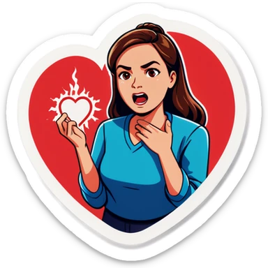 Woman having a heart attack  sticker