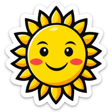 smiling sun sticker