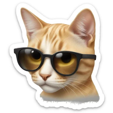 Cat wearing sunglasses  sticker