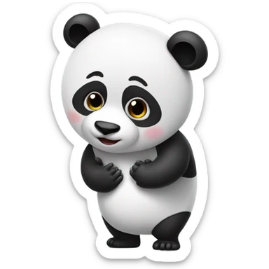 Panda being grabbed by a kid sticker