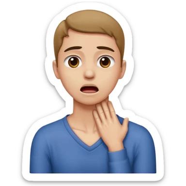 Person strangling their neck sticker