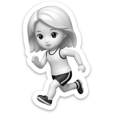 corriendo muñeco blanco y negro sticker