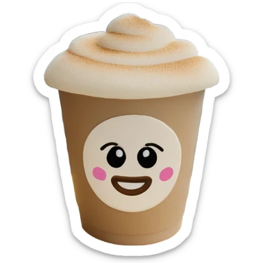 Heart foam latte sticker