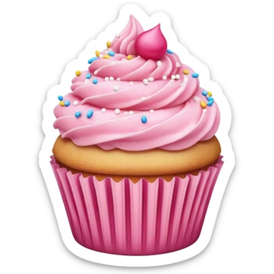 Cupcake with pink icing sticker