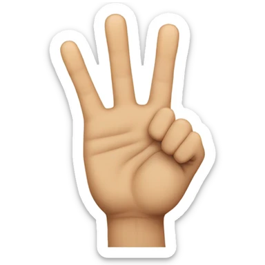 a palm with middle and ring fingers folded down sticker