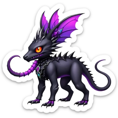 Gothic badass cool complex exotic colorful aesthetic-scenery-Fakémon-creature (full body) sticker