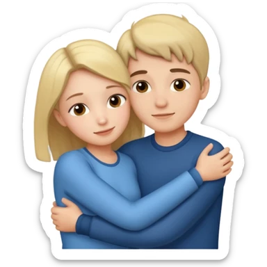 Un garçon et une fille en position calin sticker