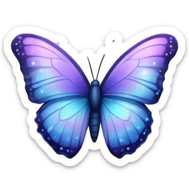 pastel blue and purple galaxy butterfly sticker