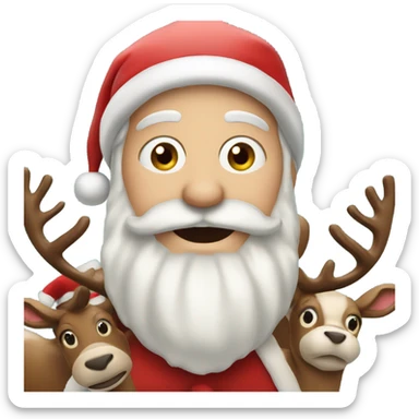 Santa Claus with reindeers sticker