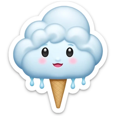 white Cloud Cotton Candy – light white puff, oversized and airy. sticker