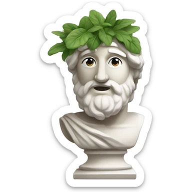 greek statue wih plant sticker