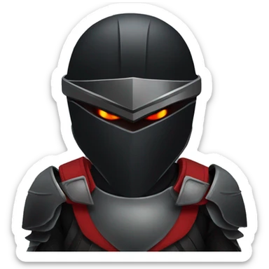 Black armor and black bird helmet like falcon with red eyes sticker