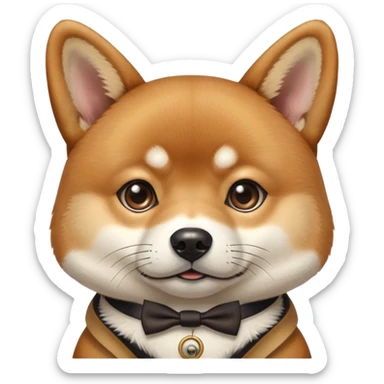 shiba inu with a monacle sticker
