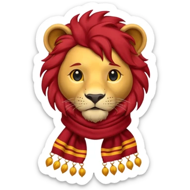 Gryffindor lion scarf hogwarts sticker