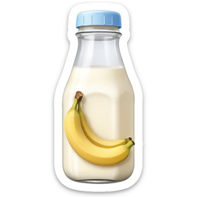 baby Milk bottle with banana tag sticker